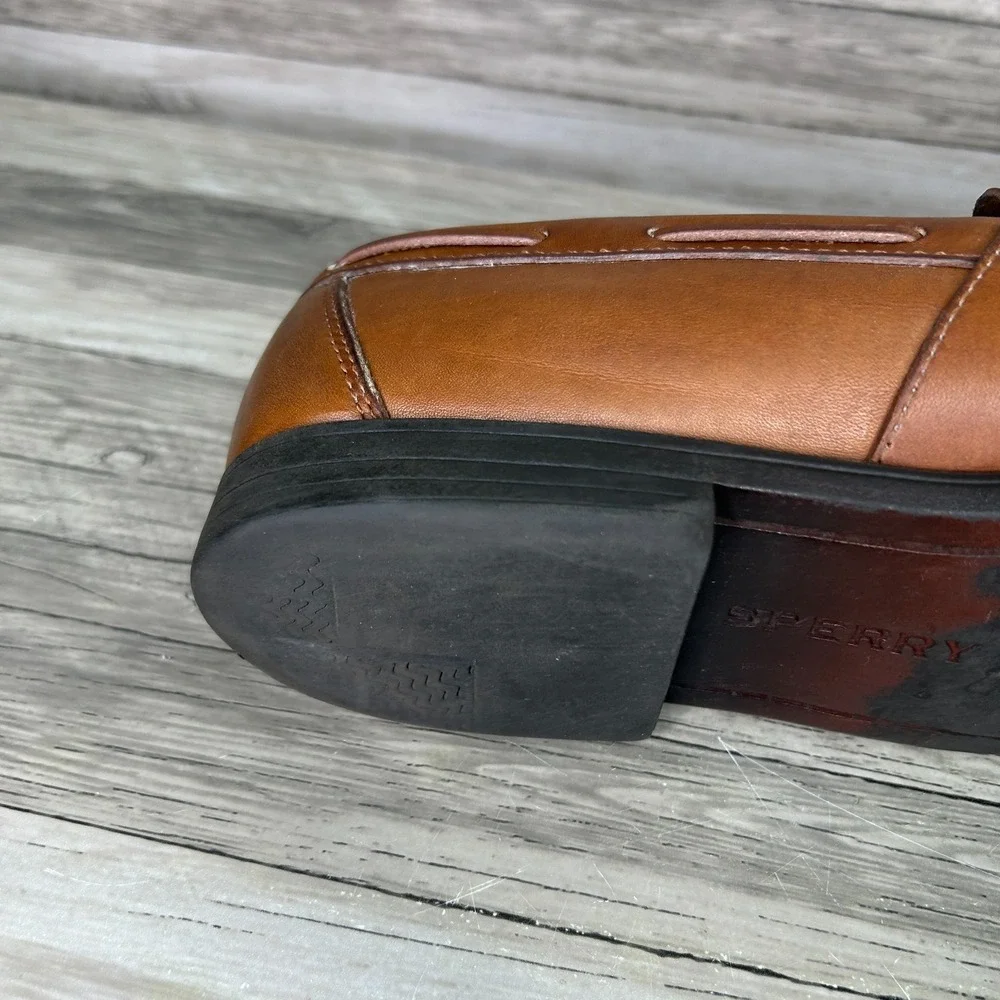 Sperry Top-Sider Black Brown Leather Kiltie Tassel Boat Loafer Mens 10.5W Preppy